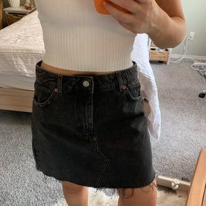 Top shop dark grey denim skirt Never Worn